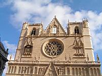Lyon, Cathedrale Saint Jean, Facade, Rosace